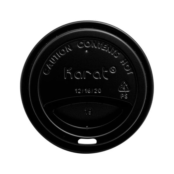 Karat 10-24 oz Black Travel Lid, PK1000 - C-KDL516B