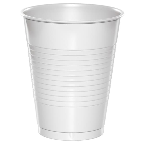 Touch Of Color White Plastic Cups, 16oz, 240PK - 28000081