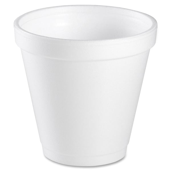 Dart Disposable Hot cup 4 oz. White, Foam, Pk1000 - 4J4