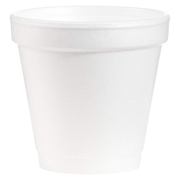 Dart Disposable Hot cup 4 oz. White, Foam, Pk1000 - 4J4