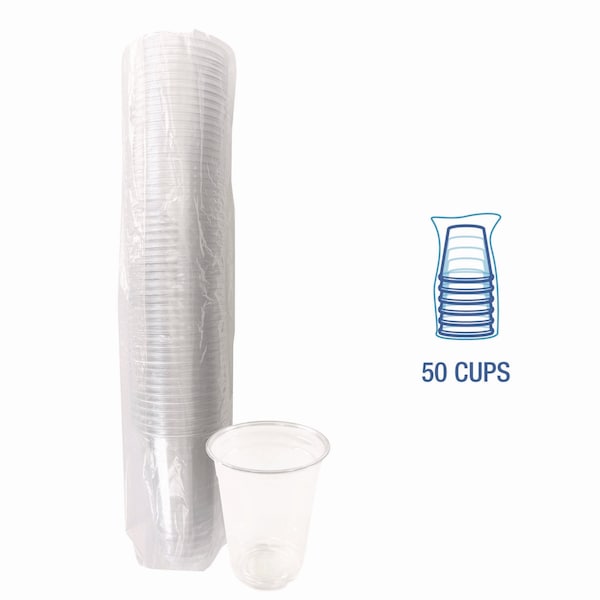 Boardwalk Clear Plastic PET Cups, 10 oz, 50PK - BWKPET10PK