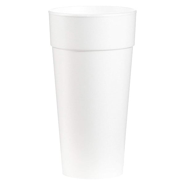Dart Disposable Hot cup 24 oz. White, Foam, Pk500 - 24J16