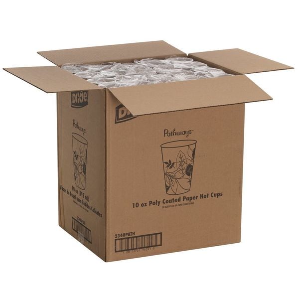 Dixie Disposable Hot cup 10 oz. White, Paper, Pk1000 - 2340PATH