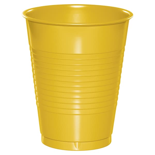 Touch Of Color School Bus Yellow Plastic Cups, 16oz, 240PK - 28102181