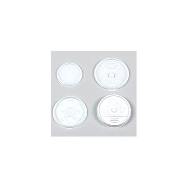 Dart DartDCC12UL, Plastic Lids for Hot/Cold Foam Cups, White, 1000/Carton - DCC 12UL