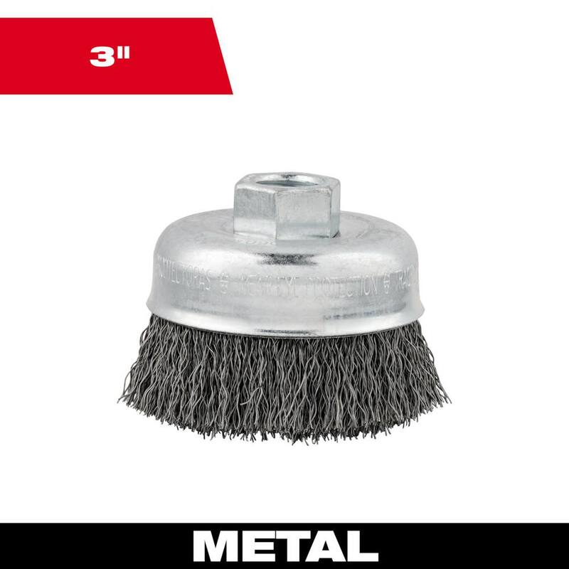 Cepillo de Copa de Alambre de Acero al Carbono de 3 pulgadas Milwaukee - 48-52-5060