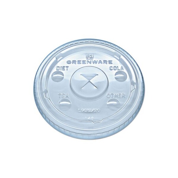 Fabri-Kal Greenware Cold Drink Lids, Fits 9, 12, 20 Oz Cups, Clear, 1000PK - LGC1220