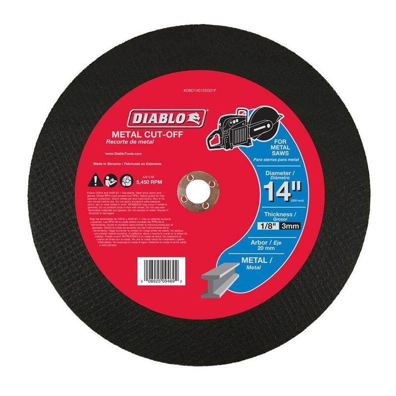 DIABLO 14 pulgadas x 1/8 pulgadas x 20 mm Disco para corte de alta velocidad en metal - DBD140125G01F