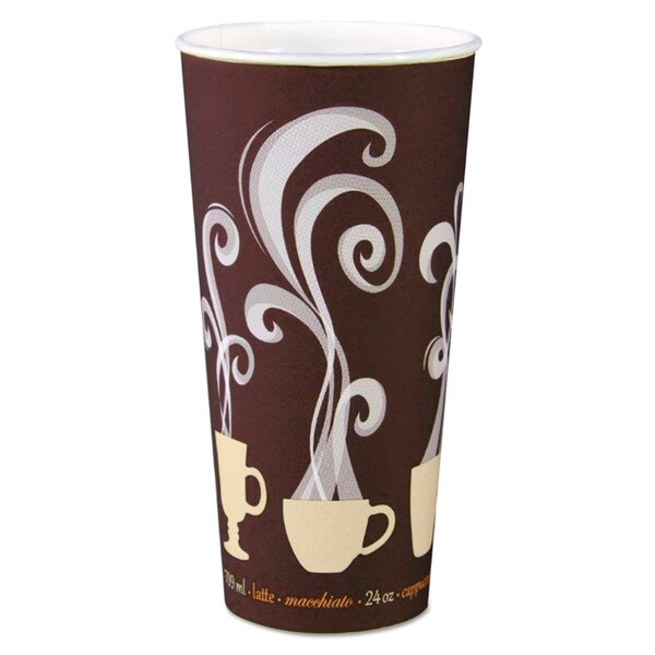 Solo Thermoguard Insulated Paper Hot Cups, 24 oz, Steam Print, 600PK - DWTG24ST