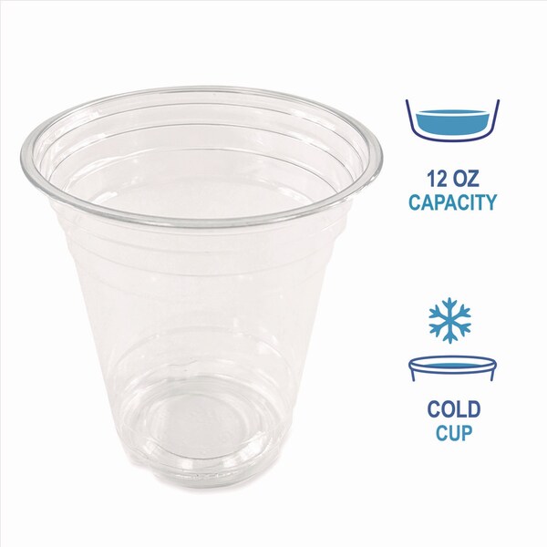 Boardwalk Clear Plastic Cold Cups, Squat, 12 oz, PET, 1000PK - BWKPET12S