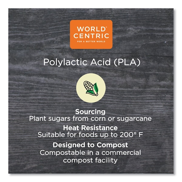 World Centric PLA Clear Cold Cup Lids, Fits 9 oz to 24 oz Cups, Clear, 1000PK - CPL-CS-12NS