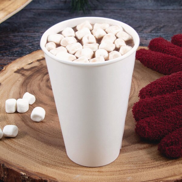 Solo Thermoguard Insulated Paper Hot Cups, 16 oz, White Sustainable Forest Print, 600PK - DWTG16W
