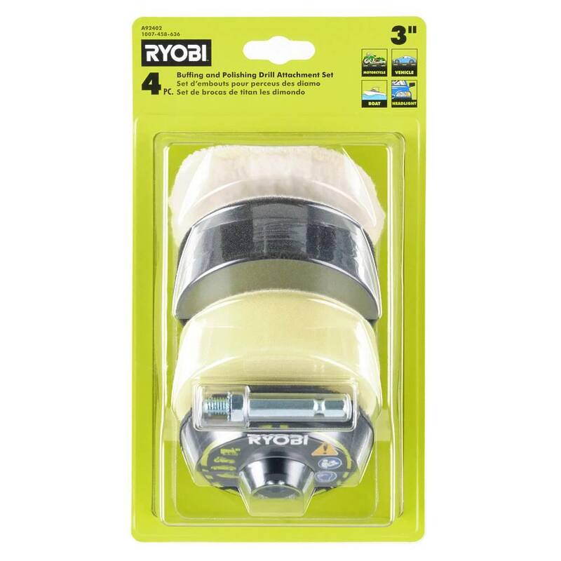 Set de accesorios para pulir y pulir con taladro RYOBI (4 piezas) - A92402