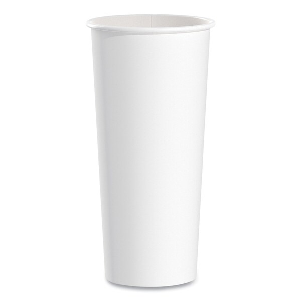 Solo Single-Sided Poly Paper Hot Cups, 24 oz, White, 500PK - 424WN-2050