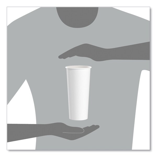 Solo Single-Sided Poly Paper Hot Cups, 24 oz, White, 500PK - 424WN-2050