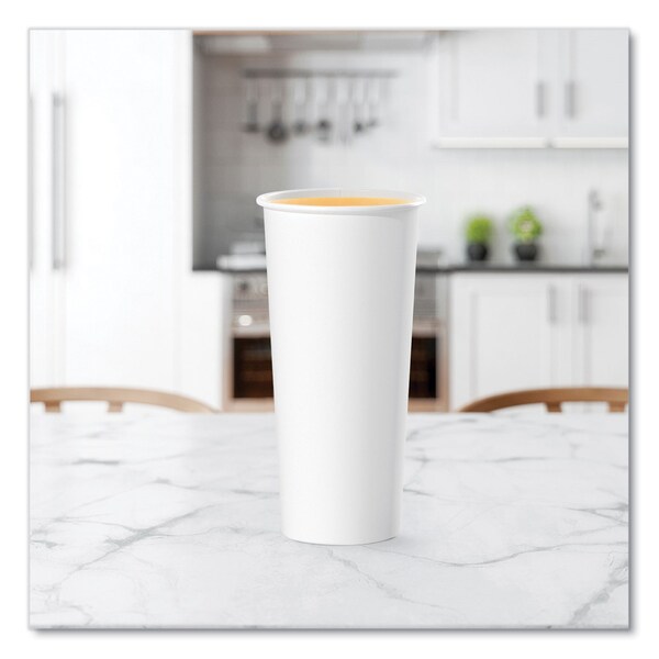 Solo Single-Sided Poly Paper Hot Cups, 24 oz, White, 500PK - 424WN-2050