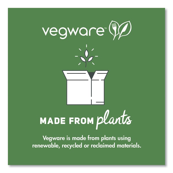 Vegware 96 Series Cold Cup Lids, Compostable, Fits 96-Series Cups, 1000PK - C96F-CH