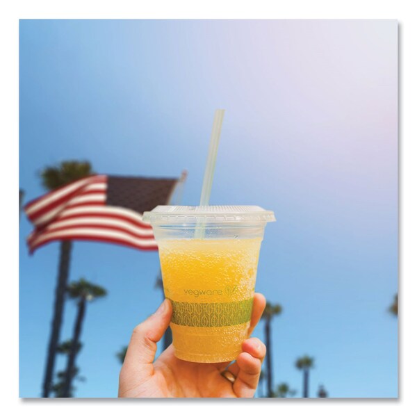 Vegware 96 Series Cold Cup Lids, Compostable, Fits 96-Series Cups, 1000PK - C96F-CH