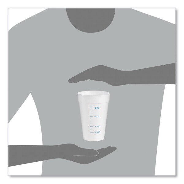 Dart Graduated Foam Medical Cups, 16 oz, White, PK1000 - 16J16GRA
