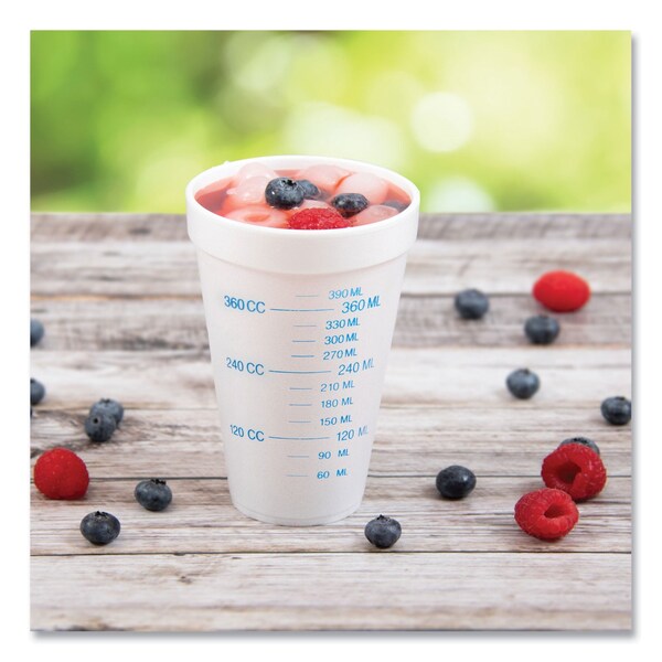Dart Graduated Foam Medical Cups, 16 oz, White, PK1000 - 16J16GRA