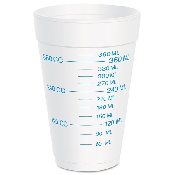 Dart Graduated Foam Medical Cups, 16 oz, White, PK1000 - 16J16GRA