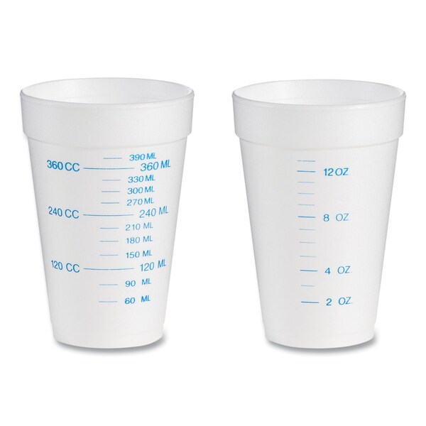 Dart Graduated Foam Medical Cups, 16 oz, White, PK1000 - 16J16GRA
