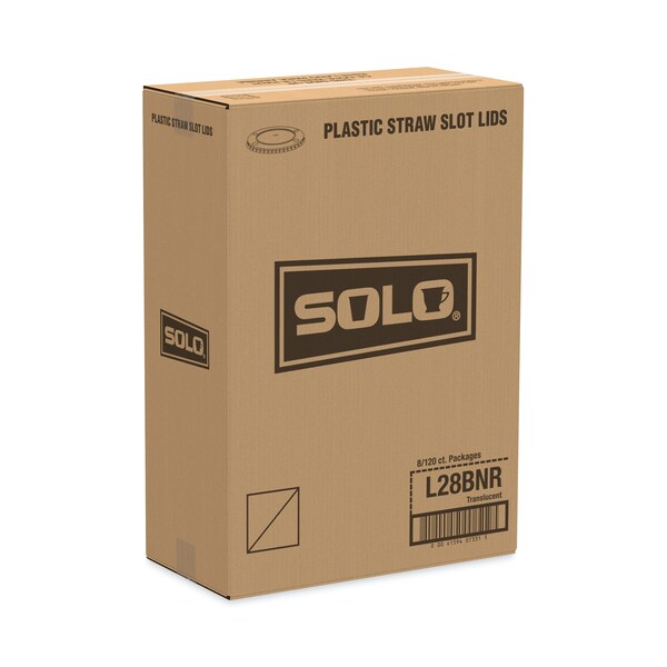 Dart Polystyrene Plastic Flat Straw-Slot Cold Cup Lid, For 28oz Cup, PK2000 PK - L28BNR-0100