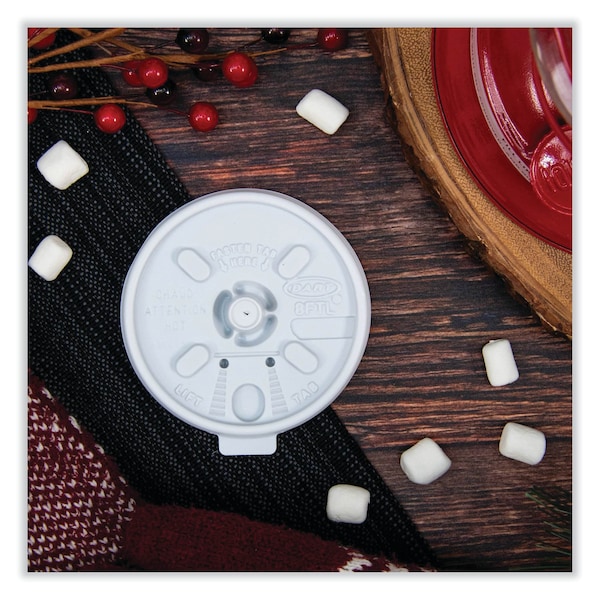 Dart Cup Lid for 6-10 oz., Lift/Lock, White, Pk1000 - DCC 8FTL