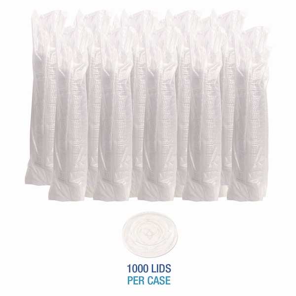 Boardwalk Crystal-Clear Cold Cup Straw-Slot Lids, Fits 9 to 10 oz PET Cups, 1000PK - BWKPET910STRAW
