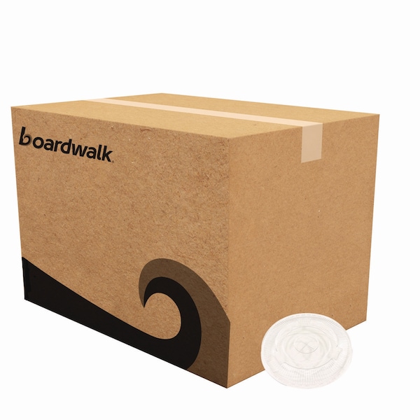 Boardwalk Crystal-Clear Cold Cup Straw-Slot Lids, Fits 9 to 10 oz PET Cups, 1000PK - BWKPET910STRAW