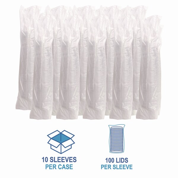 Boardwalk Crystal-Clear Cold Cup Straw-Slot Lids, Fits 9 to 10 oz PET Cups, 1000PK - BWKPET910STRAW