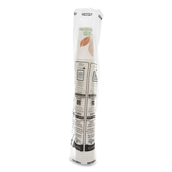 Dart Bare Eco-Forward PLA Paper Hot Cups, 16 oz, White/Green/Orange, PK1000 - 316PLA-J7234