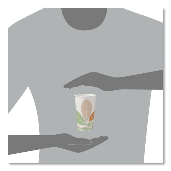 Dart Bare Eco-Forward PLA Paper Hot Cups, 16 oz, White/Green/Orange, PK1000 - 316PLA-J7234