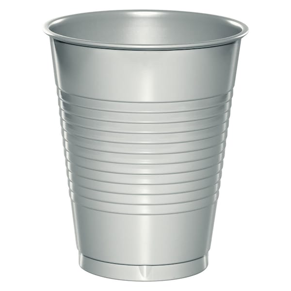 Touch Of Color Shimmering Silver Plastic Cups, 16oz, 240PK - 28106081