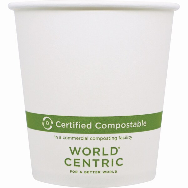 World Centric Paper Hot Cups, White, 1000PK - CU-PA-10