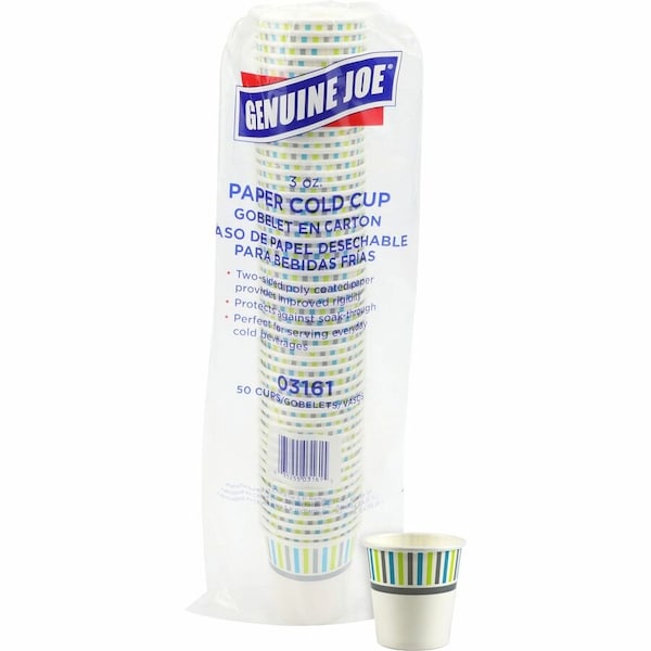 Genuine Joe Cold Paper Cups - 3 oz - White, 1000PK - GJO03161CT