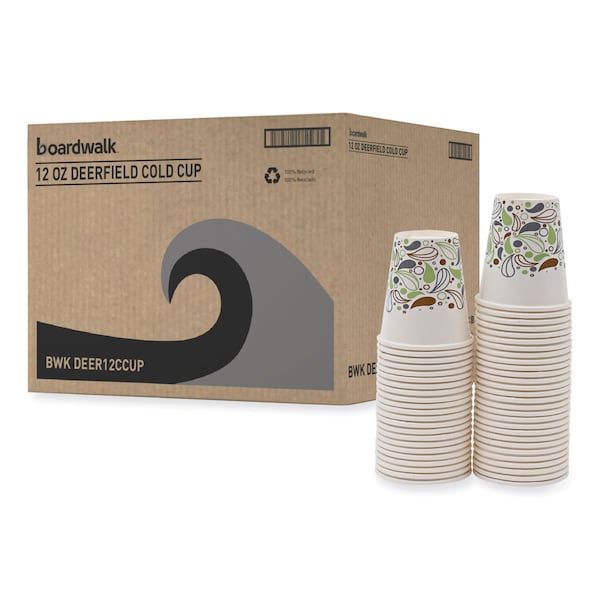Boardwalk Deerfield Printed Paper Cold Cups, 12 oz, PK1000 - BWKDEER12CCUP