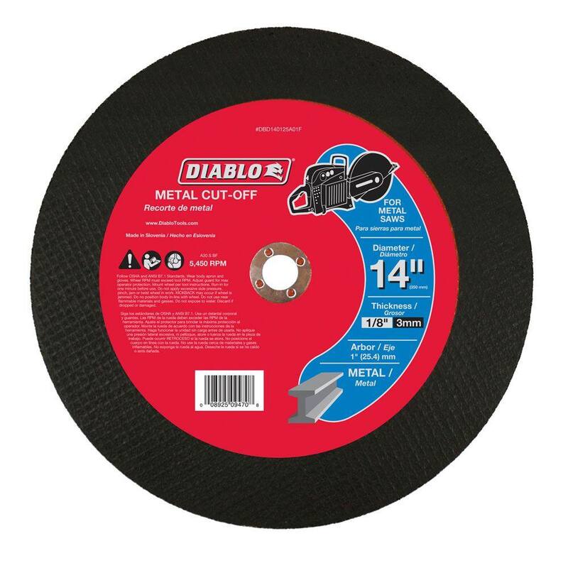 DIABLO 14 pulg. x 1/8 pulg. x 1 pulg. Disco de corte de alta velocidad para metal - DBD140125A01F