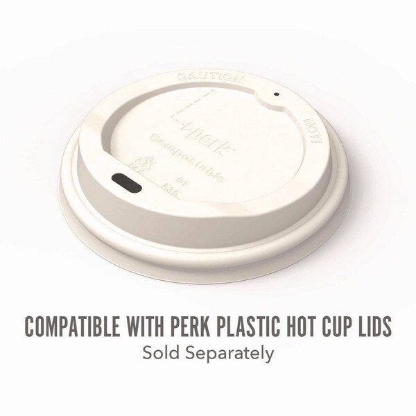 Perk Insulated Paper Cup, 10 oz, White/Teal, 40PK - PK60910M