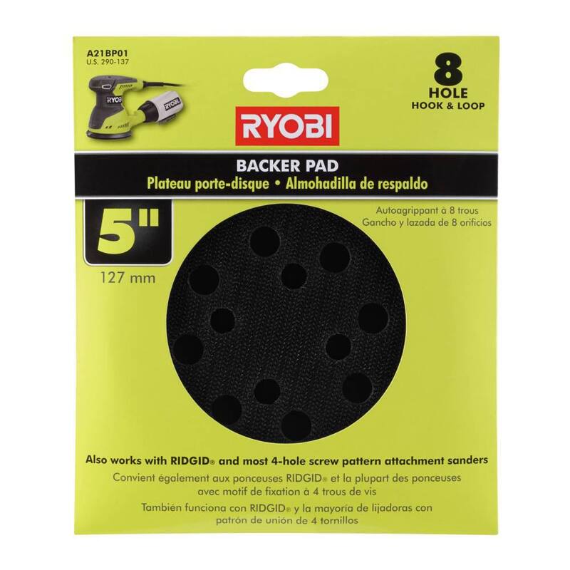 Disco de soporte de 5 pulgadas para lijadoras orbitales de RYOBI - A21BP01