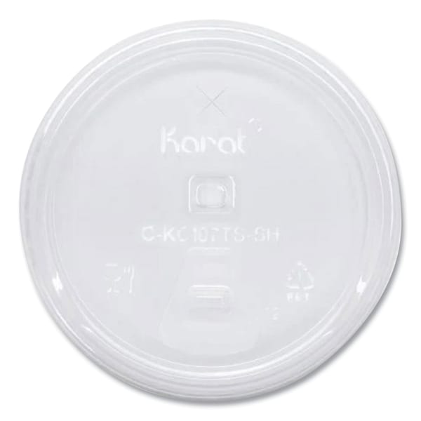 Karat PET Lids, Strawless Sipper, Fits 32 oz Cold Cups, Clear, 1000PK - C-KC107TS-SH