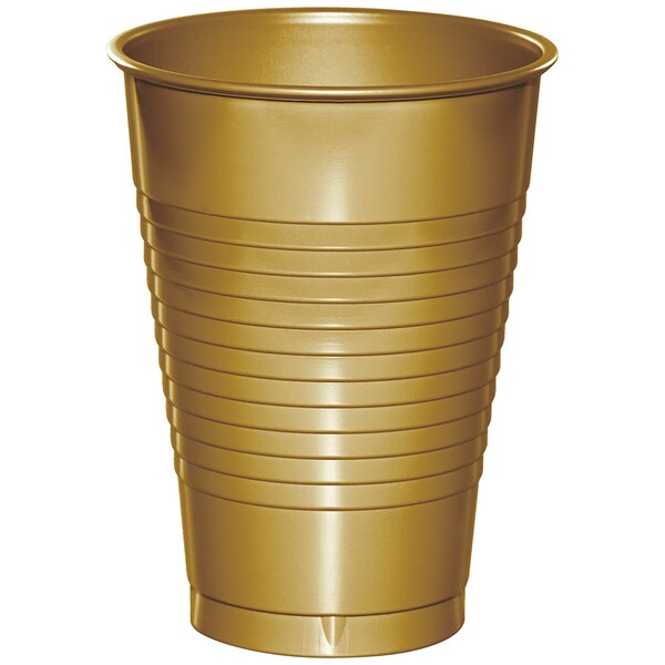 Touch Of Color Glittering Gold Plastic Cups, 12oz, 240PK - 28103071