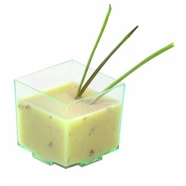 Omg Kara Clear Green Cubic Mini Cup - 2 Oz, 600PK - OM454209