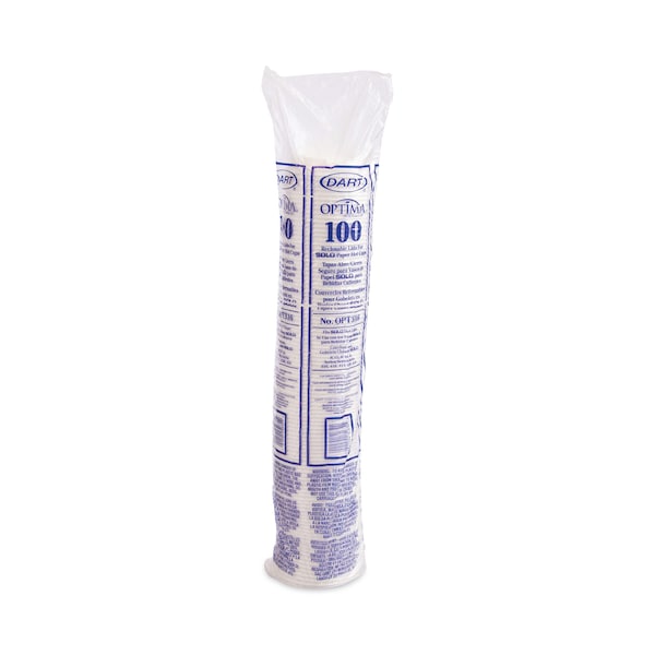 Dart Optima Reclosable Lids for Paper Hot Cups 10-24 oz, White, PK1000 - OPT316