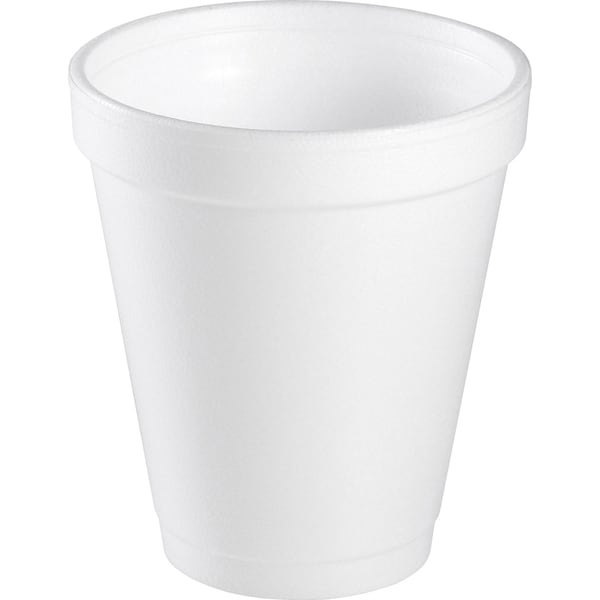 Zoro Select Disposable Cold/Hot Cup 6 oz. White, Foam, Pk1000 - 6C6W