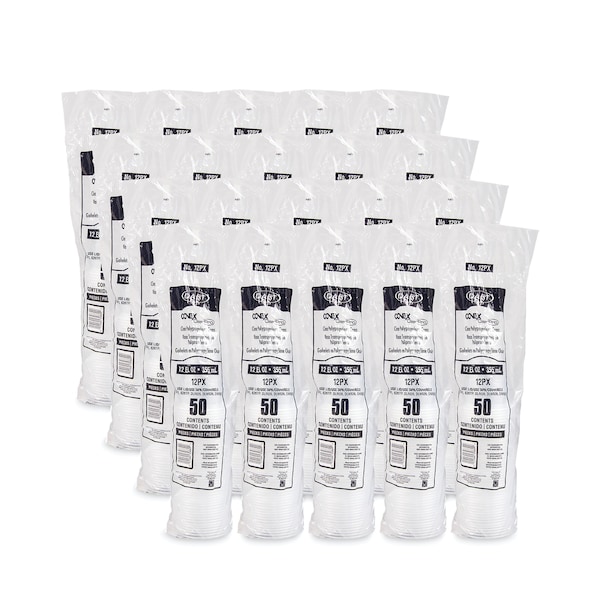 Dart Conex ClearPro Plastic Cold Cups, 12 oz, 50/Sleeve, PK1000 - 12PX