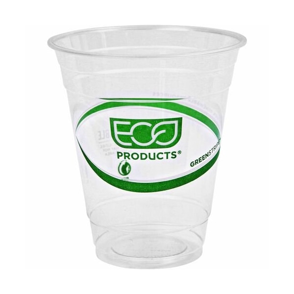 Eco-Products Cold Cup, Eco Friendly, 12oz, Clear/GreenStripe - ECOEPCC12GSA