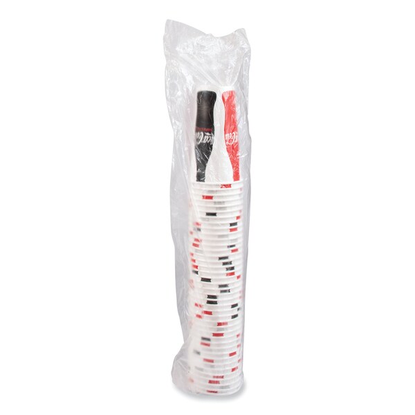 Solo Double Sided Poly Paper Cold Cups, 28 oz to 32 oz, Coca-Cola Design, White/Gray, 480PK - RN32CB-K1038