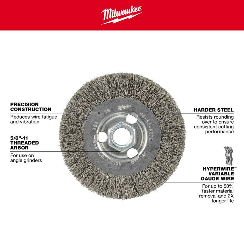 Milwaukee 4 pulgadas Cepillo de Alambre con Rueda Rizada - 48-52-5070
