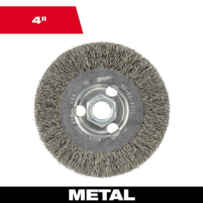 Milwaukee 4 pulgadas Cepillo de Alambre con Rueda Rizada - 48-52-5070